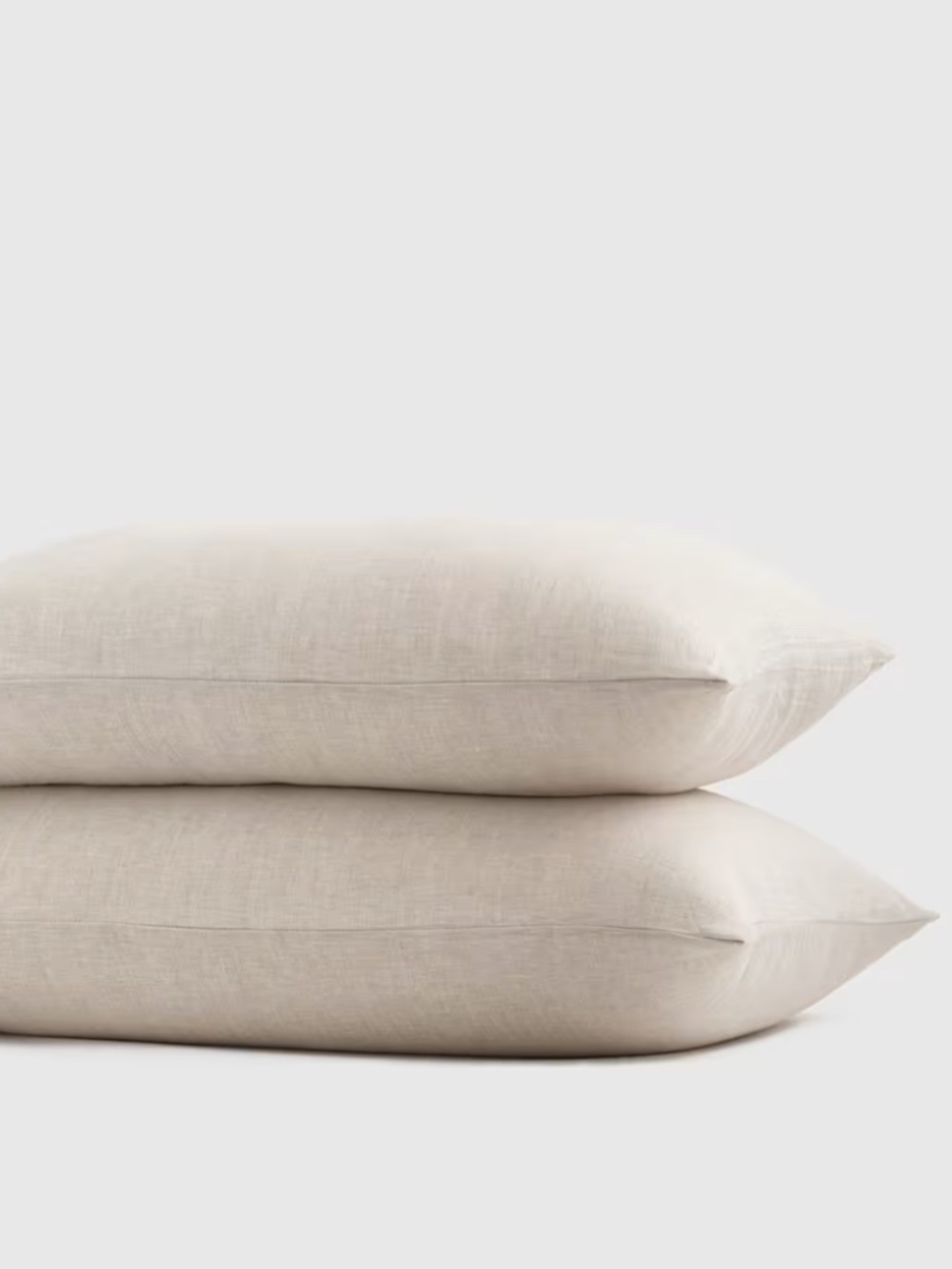 European Linen Chambray Pillowcase Set of 2 King Natural